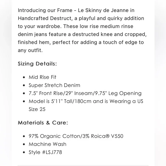 Frame Jeans Le Skinny de Jeanne Degradable in Handcrafted Destruct 30 - Picture 6 of 11